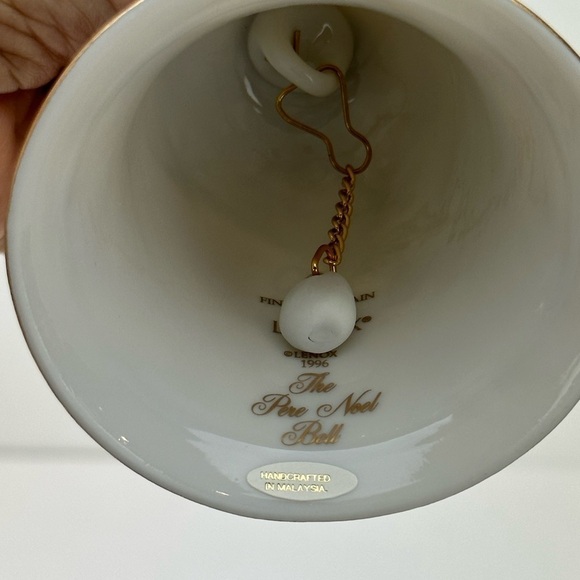 Lenox Porcelain Pere Noel Bell Santa Bag of Toys Holding Stocking And Candy Cane - Picture 8 of 13